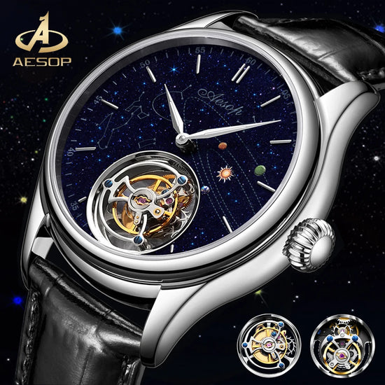 Observatory Tourbillon Mechanical Watch - Luxury Skeleton Waterproof Men&
